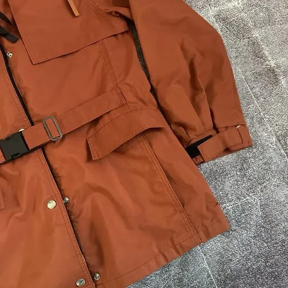 Men's Vintage 70's REI USA Burnt Orange Mountain Hooded Parka Zip Up Jacket Sz S - Picture 2 of 4